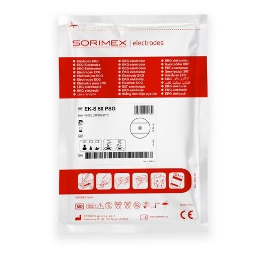 Elektrody EKG Sorimex EK-S 50 PSG 50 mm do monitorowania pracy serca i badań kardiologicznych