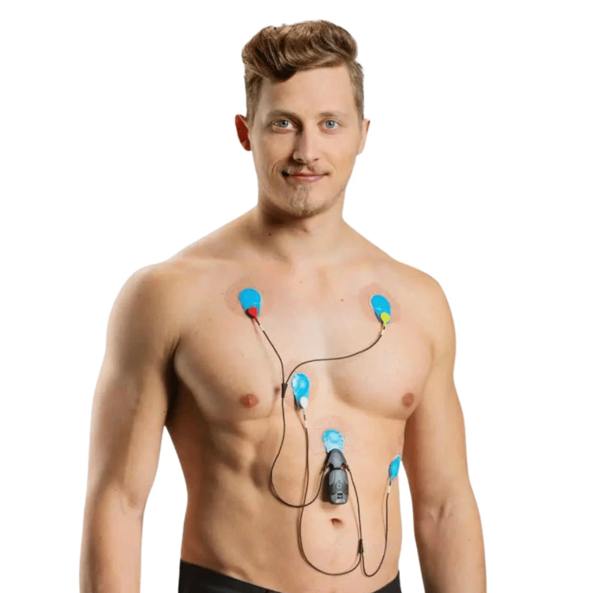 mężczyzna z elektrodami 